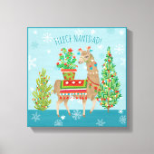 Fleece Navidad | Grote kerstdagen met Llamas Canvas Afdruk (Voorkant)