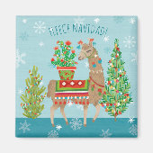 Fleece Navidad | Grote kerstdagen met Llamas Magneet (Voorkant)