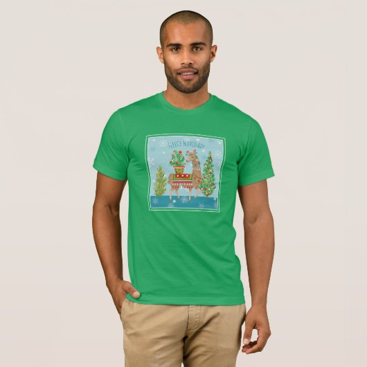 Fleece Navidad | Grote kerstdagen met Llamas T-shirt (Voorkant volledig)