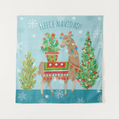 Fleece Navidad | Grote kerstdagen met Llamas Wandkleed (Voorkant (horizontaal))