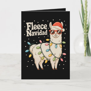 Fleece Navidad Kerst Lama Kerstlichten Kaart