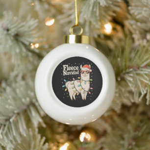 Fleece Navidad Kerst Lama Kerstlichten Keramische Bal Ornament