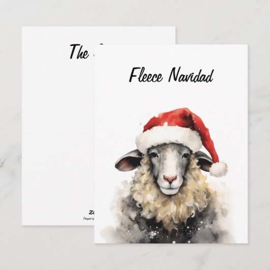 Fleece Navidad Kerstmis Plat Kaart (Voorkant / Achterkant)