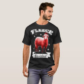 Fleece Navidad Kerstmis Schaap Lam Feliz Xmas Pu T-shirt (Voorkant volledig)