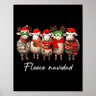 Fleece Navidad Kerstmis Spaanse Schaap Santa Schaa Poster