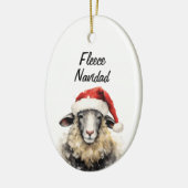 Fleece Navidad Kerstversiering Keramisch Ornament (Links)