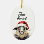 Fleece Navidad Kerstversiering Keramisch Ornament (Voorkant)