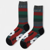 “Fleece Navidad” Lama Festieve Strepen op Rood Sokken (Links)