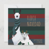 "Fleece Navidad" | Lama & Schaap Grappige woordspe Feestdagenkaart (Voorkant)
