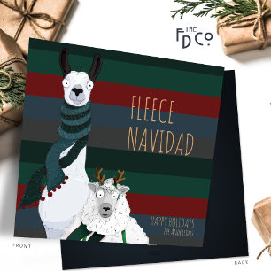 "Fleece Navidad"   Lama & Schaap Grappige woordspe Feestdagenkaart