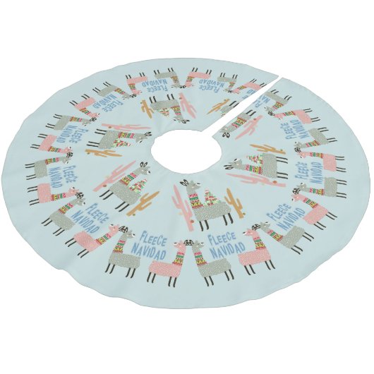 Fleece Navidad Llamas Kerstboom Rok (Gekanteld)