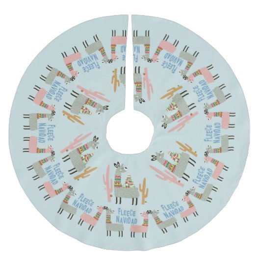 Fleece Navidad Llamas Kerstboom Rok (Voorkant)