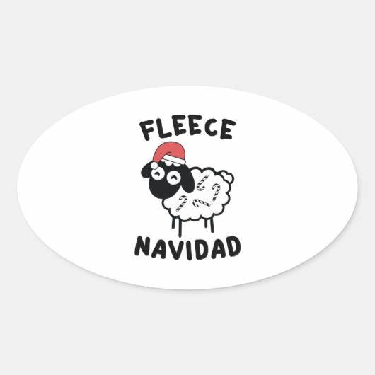 Fleece Navidad Ovale Sticker (Voorkant)