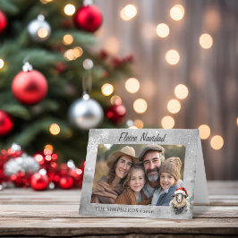 Fleece Navidad Schaap Foto gevouwen Vakantie Kaart