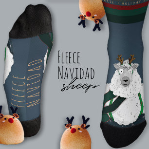 “Fleece Navidad” Schaap Grappig Plezierig Festief Sokken