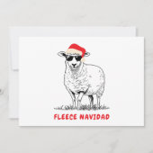 Fleece Navidad Schaap in een zonnebril Feestdagenkaart (Voorkant)