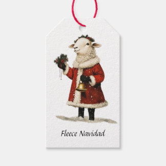 Fleece Navidad Schaap Lammetje Sinterklaas Cadeaulabel