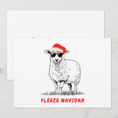 Fleece Navidad Schaap met Zonnebril Feestdagenkaart (Voorkant / Achterkant)