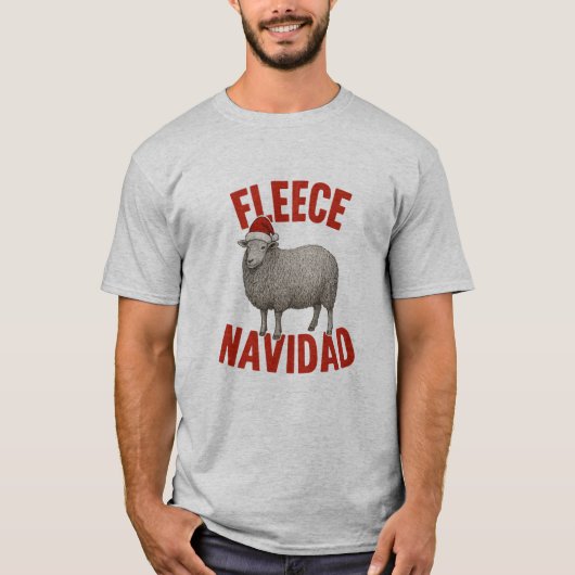 Fleece Navidad Schaap Pun Kerst T-Shirt (Voorkant)