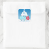 Fleece Navidad Schattige Christmas Baby Sheep Vierkante Sticker (Tas)