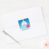 Fleece Navidad Schattige Christmas Baby Sheep Vierkante Sticker (Envelop)