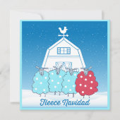 Fleece Navidad Schattige Kerstschaap gepersonalise Feestdagenkaart (Voorkant)