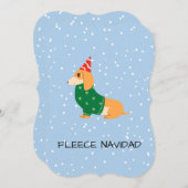 Fleece Navidad – Schattigee worstenhond Feestdagenkaart (Voorkant / Achterkant)