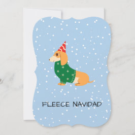 Fleece Navidad – Schattigee worstenhond Feestdagenkaart