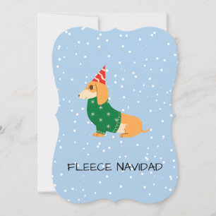 Fleece Navidad – Schattigee worstenhond Feestdagenkaart