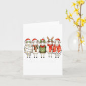 Fleece Navidad Sheep Christmas Lights Dinner Famil Kaart (Gele Bloem)