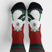 “Fleece Navidad” Sheep Funny Fun Festive Red  Sokken (Top)