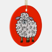 Fleece Navidad Sheep kerstversiering Keramisch Ornament (Rechts)