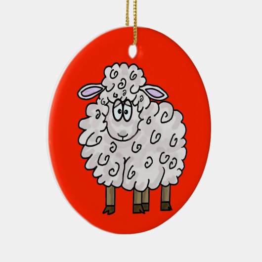 Fleece Navidad Sheep kerstversiering Keramisch Ornament (Rechts)