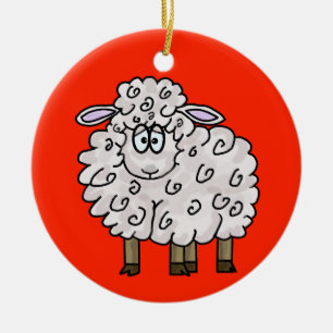 Fleece Navidad Sheep kerstversiering Keramisch Ornament