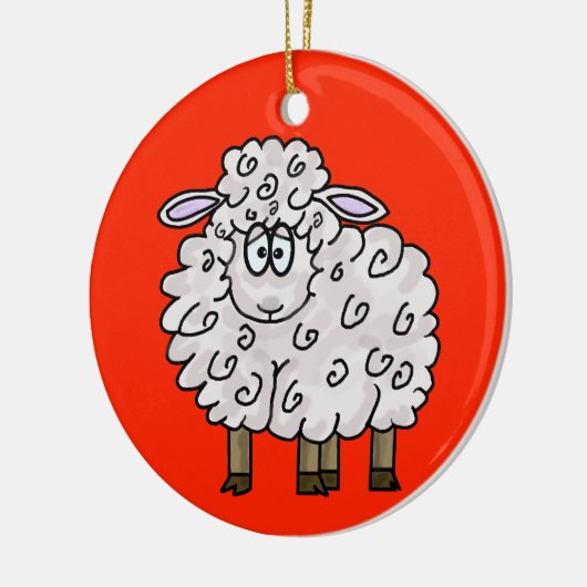 Fleece Navidad Sheep kerstversiering Keramisch Ornament (Links)