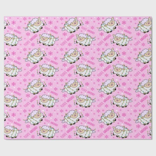 Fleece Navidad. Sheep Wrapping Paper Cadeaupapier (Vlak)