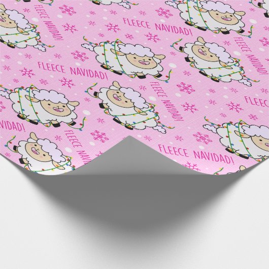 Fleece Navidad. Sheep Wrapping Paper Cadeaupapier (Hoek)