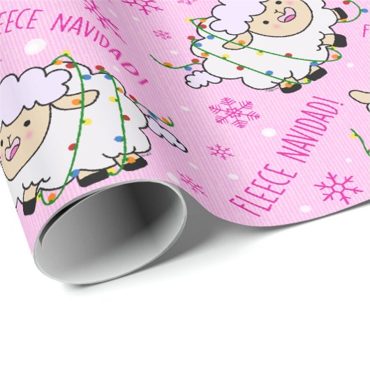 Fleece Navidad. Sheep Wrapping Paper Cadeaupapier (Rol Hoek)
