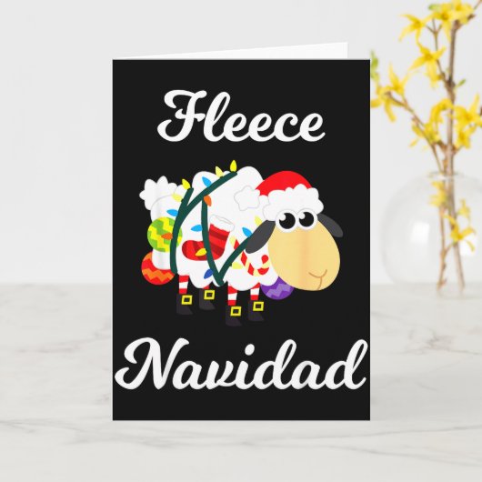 Fleece Navidad Shirt Funny Feliz Mexican Christmas Kaart (Gele Bloem)