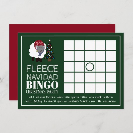 Fleece Navidad, Spaans Kerstfeest Bingo Kaart (Voorkant / Achterkant)