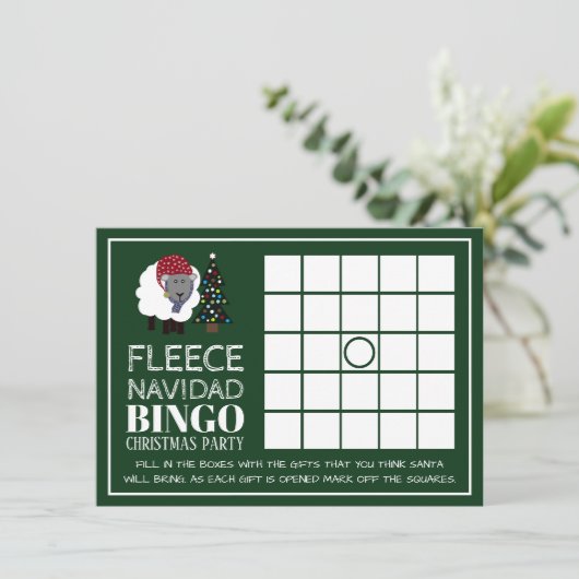 Fleece Navidad, Spaans Kerstfeest Bingo Kaart (Staand voorkant)