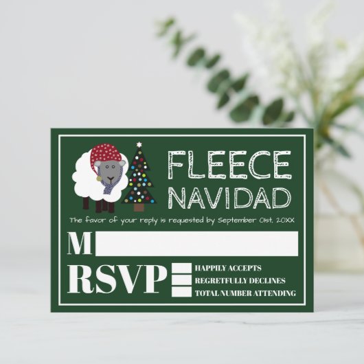 Fleece Navidad, Spaans Kerstfeest RSVP (Staand voorkant)