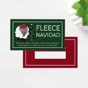 Fleece Navidad, Spaans Kerstmis Raffle Ticket Visitekaartje