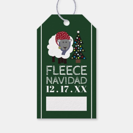 Fleece Navidad, Spaanse Kerstmis Cadeaulabel (Voorkant)