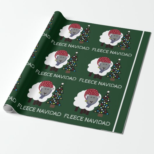 Fleece Navidad, Spaanse Kerstmis Cadeaupapier (Uitgerold)