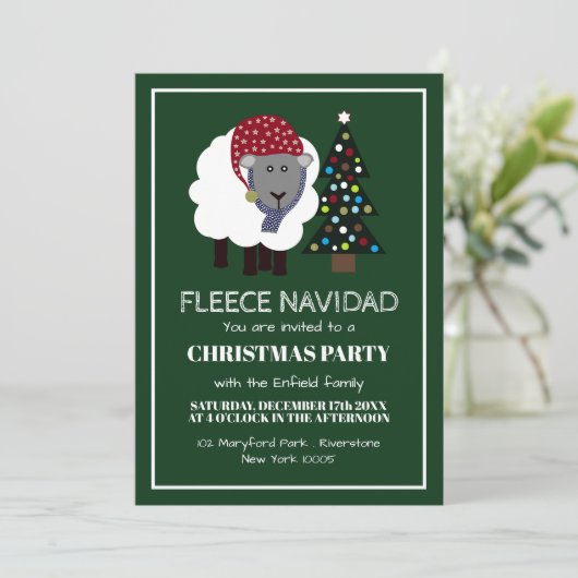 Fleece Navidad, Spaanse kerstuitnodiging Aankondiging (Staand voorkant)