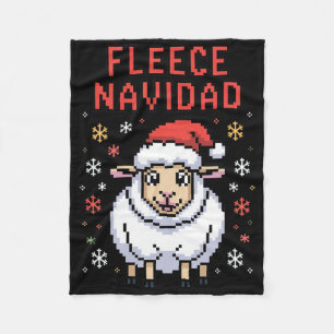 Fleece Navidad Ugly Sweater Funny Christmas Sheep Deken