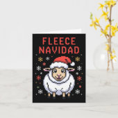 Fleece Navidad Ugly Sweater Funny Christmas Sheep Kaart (Gele Bloem)