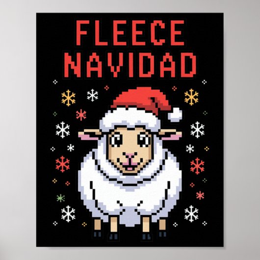 Fleece Navidad Ugly Sweater Funny Christmas Sheep Poster (Voorkant)
