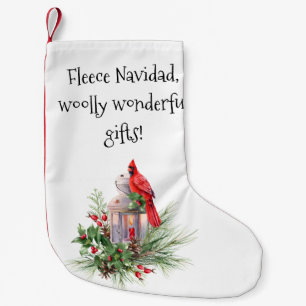 Fleece Navidad, wollige prachtige geschenken! Kleine Kerstsok